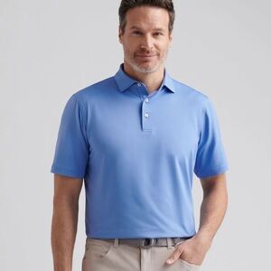 Peter Millar Men's Blue Polo - L - Summer Comfort - Crown Sport
